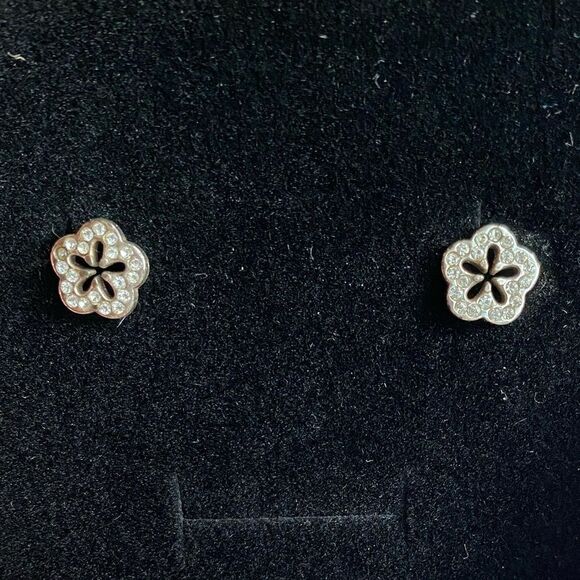 Brighton Jewelry - Brighton‎ silver and inset Crystal inset flowers mini post earrings